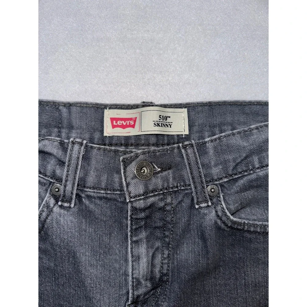 Levis 510 Boys Kids Size 29x29 18R‎ Stretch skinny Jeans black Denim Medium Wash